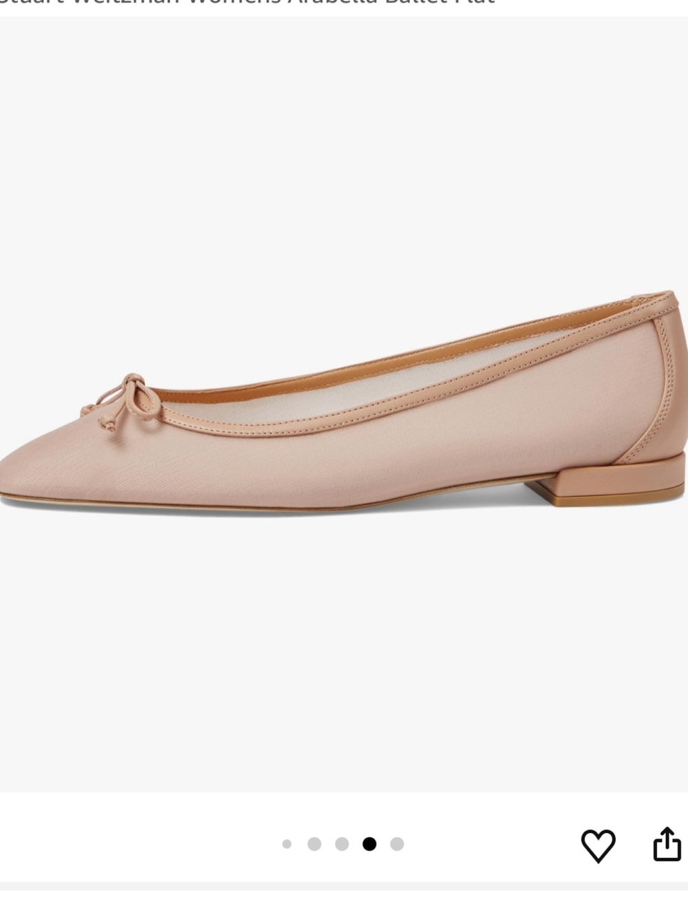 Stuart Weitzman Blush Pink Ballet Flats with Bow - Picture 5 of 7